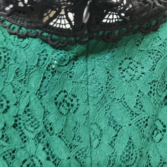 NY&C Green Black Lace Dress Size L Large Cocktail Dinner Cruise Wear New - Picture 9 of 12